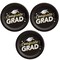 Black Congrats Grad 8 1/2" Round Disposable Dinner Plates 8 Count